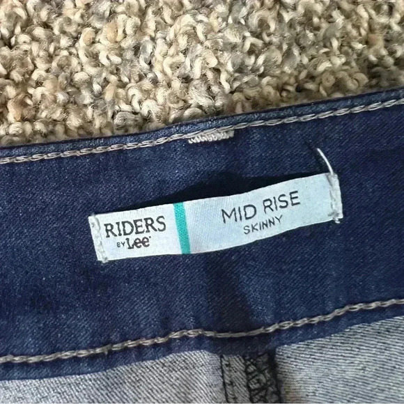 Riders by Lee denim skinny jeans blue  mid rise pockets stretch plus size 16 - Picture 3 of 6